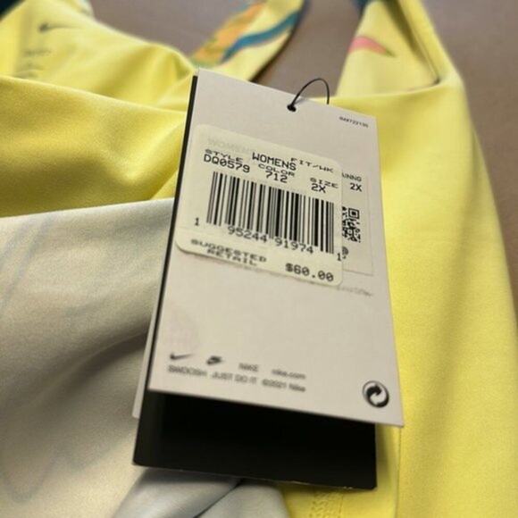 Nike Sportswear Ai Marbel Cropped Tank Top Yellow 2XL - Picture 8 of 9